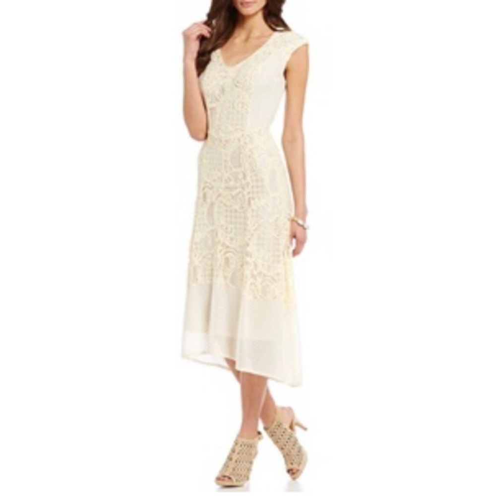 Sold—Reba Island Getaway Midi Dress in Butter - Picture 1 of 15